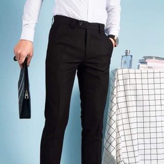 Quần âu nam baggy TUTO5 Menswear QDT02 - quần tây đen ống côn trẻ trung cotton Hàn Quốc dày dặn, không nhăn, co giãn tốt