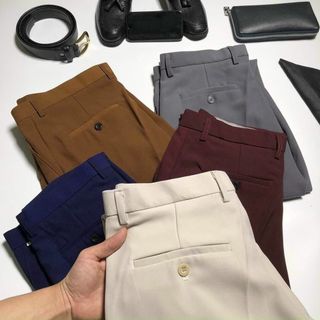 Quần âu nam baggy TUTO5 Menswear QDT02 - quần tây đen ống côn trẻ trung cotton Hàn Quốc dày dặn, không nhăn, co giãn tốt