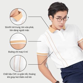 ÁO POLO NAM A02107 SLIMFIT PREMIUM PIQUE CVC