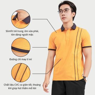 ÁO POLO NAM A02107 SLIMFIT PREMIUM PIQUE CVC