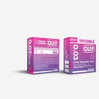 Bao cao su siêu mỏng Oleo Lampo Invisible 0.03mm hương bưởi ( 3 cái )