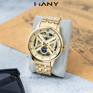 Đồng hồ nam Chaxigo dây hợp kim đúc thiết kế cơ học 2 kim có lịch ngày mã 6817-4