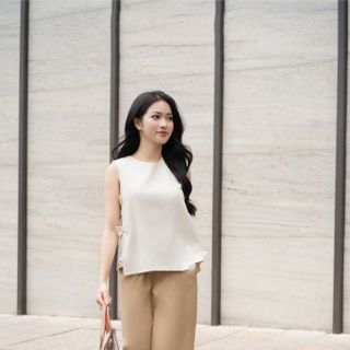 SET BỘ ÁO SUÔNG ĐÍNH NƠ KÈM QUẦN LỠ - DT1816