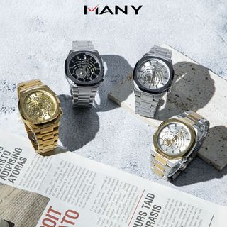 Đồng hồ nam Chaxigo dây hợp kim đặc thiết kế cơ học 2 kim có lịch ngày mã 6829-5