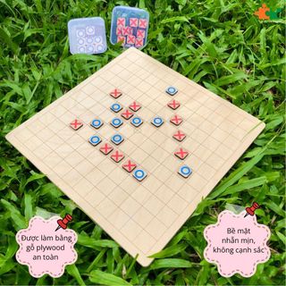 Bộ cờ caro X-O bằng gỗ, bàn cờ gỗ Trò chơi trí tuệ Caro - CTB760