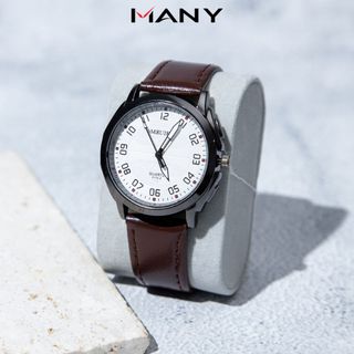 Đồng hồ nam Mruika dây da 3172 - Đồng hồ đeo tay mặt kính tròn chống nước MANY