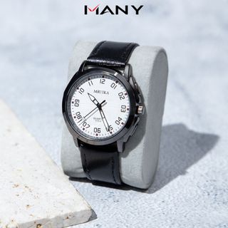 Đồng hồ nam Mruika dây da 3172 - Đồng hồ đeo tay mặt kính tròn chống nước MANY