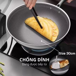 CHẢO TỔ ONG chống dính 30 - 32cm thép không gỉ Inox 430 giá sỉ