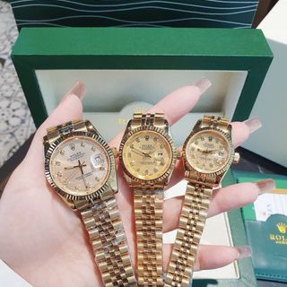 ĐỒNG HỒ NAM NỮ CAO CẤP RÔ LE DÂY THÉP MẶT KÍNH SAPHIRE NIỀNG KHÍA