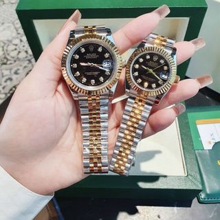 ĐỒNG HỒ NAM NỮ CAO CẤP RÔ LE DÂY THÉP MẶT KÍNH SAPHIRE NIỀNG KHÍA