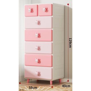Tủ đựng đồ dùng quần áo cho bé hình gấu thỏ siêu xinh, Tủ nhựa đa năng tiện dụng nhiều ngăn - Hàng chính hãng