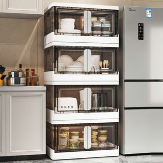 Tủ Đựng Đồ Đa Năng Gấp Gọn, Hộp Đựng Quần Áo, Có Cửa Nam Châm, Có Bánh Xe, Hộp Xếp Chồng Thành Tủ Tiện Dụng