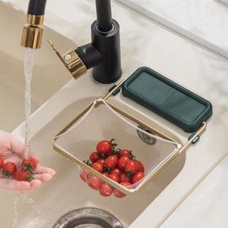 Giá treo túi lọc rác bồn rửa chén kiêm kệ để đồ rửa bát ngăn tắc nghẽn, không ghê tay