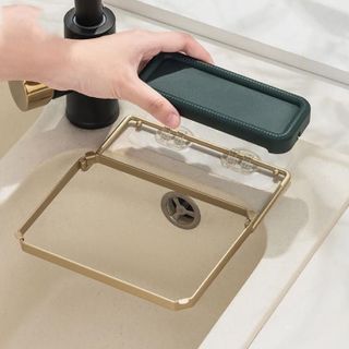 Giá treo túi lọc rác bồn rửa chén kiêm kệ để đồ rửa bát ngăn tắc nghẽn, không ghê tay