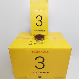 Thùng Cà phê rang xay số 3 (No3) Trần Quang 10 bịch 500g (100% Catimor) Coffee Cafe giá sỉ