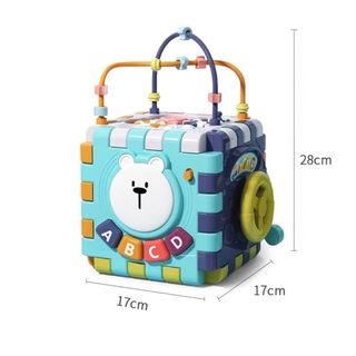 Hộp Nhạc Đồ Chơi 6 Mặt Hình Lập Phương Đa Năng Có Ghép Hình, Phát Nhạc, Đàn-Size Lớn