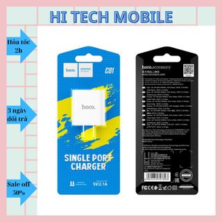 Củ sạc + cáp sạc Hoco C81 sạc nhanh 2.1A 1 cổng sạc USB chất liệu PVC an toàn dành cho iPhone Samsung Huawei Xiaomi Oppo