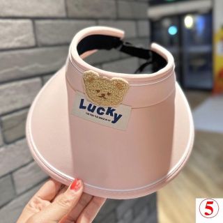 Mũ Chống Nắng LUCKEY Mũ Nón Hở Chóp Mùa Hè Họa Tiết Gấu Cho Bé 2-15 tuổi