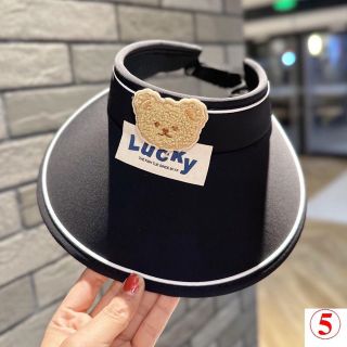 Mũ Chống Nắng LUCKEY Mũ Nón Hở Chóp Mùa Hè Họa Tiết Gấu Cho Bé 2-15 tuổi