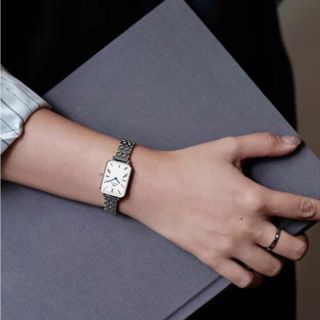 ĐỒNG HỒ NỮ CAO CẤP D.W PETITE ROMAN NUMERALS DÂY THÉP MẶT CHỮ NHẬT 2