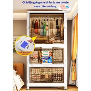 Tủ Nhựa Gấp Gọn Cao Cấp Nhiều Ngăn, Hộp Gấp Đựng Đồ,Quần Áo Thông Minh, Tháo Lắp Dễ Dàng, Tầng Rời Có Thể Dùng Riêng Lẻ