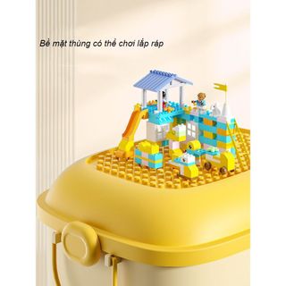 Hộp Đựng Đồ Hình Động Vật Đa Năng Cho Bé Có Nắp Khóa Và Bánh Xe Siêu Cưng, Thùng Đựng Đồ Cho Trẻ Em