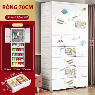 [Size Lớn] Tủ Nhựa Đựng Quần Áo, Đồ Dụng Cho Gia Đình Nhiều Ngăn Kéo, Có Bánh Xe, Chịu Lực Lớn