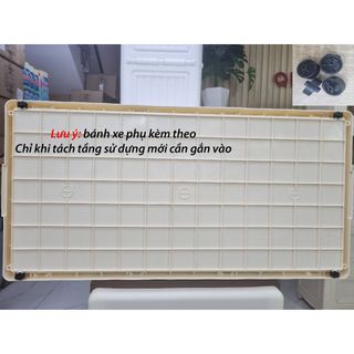 (Ngang 80cm) Tủ nhựa đựng đồ gấp gọn đa năng nhiều tầng, tủ quần áo lắp ghép có bánh xe, tháo lắp dễ dàng