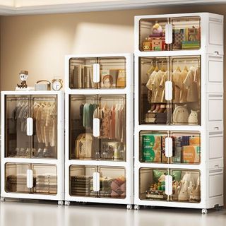 (Ngang 70-80cm) Tủ Đựng Đồ Gấp Gọn Đa Năng, Tủ Đựng Quần Áo Lắp Ghép Nhiều Tầng Size Lớn, Có Bánh Xe Tiện Dụng