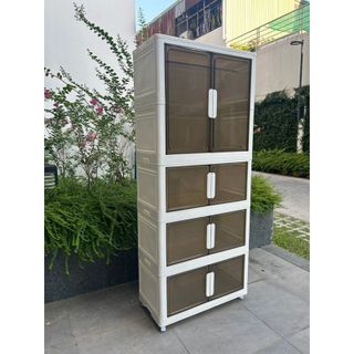 (Ngang 60cm) Tủ Đựng Đồ Gấp Gọn Đa Năng, Tủ Đựng Quần Áo Lắp Ghép Nhiều Tầng Size Lớn,Nhựa PP Bền,Bánh Xe Xoay Tiện Dụng