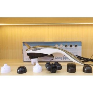 Máy massage cầm tay cá mập 6 đầu Puli PL-610B - Điện tử - Cán tay cầm dài dễ sử dụng mát cho lưng