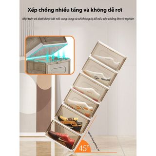 Hộp Nhựa Gấp Gọn Đa Năng Đựng Giày, Đựng Đồ Trong Suốt, Hộp Giày Nhiều Tầng Chống Bụi, Tủ Nhựa Đựng Giày nhiều size