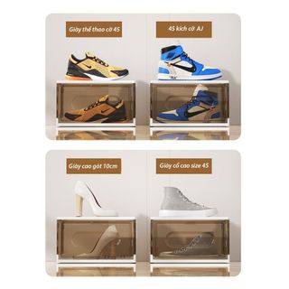 Hộp Nhựa Gấp Gọn Đa Năng Đựng Giày, Đựng Đồ Trong Suốt, Hộp Giày Nhiều Tầng Chống Bụi, Tủ Nhựa Đựng Giày nhiều size