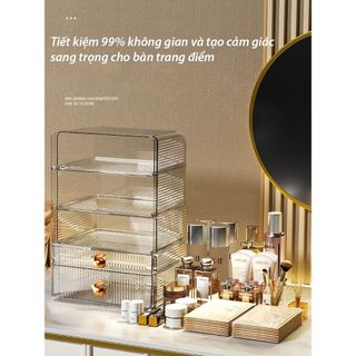 Hộp đựng mỹ phẩm trong suốt nhiều ngăn, Hộp đựng mỹ phẩm sang trọng nhẹ nhàng, làm bằng chất liệu PET dày