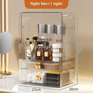 Hộp đựng mỹ phẩm trong suốt nhiều ngăn, Hộp đựng mỹ phẩm sang trọng nhẹ nhàng, làm bằng chất liệu PET dày