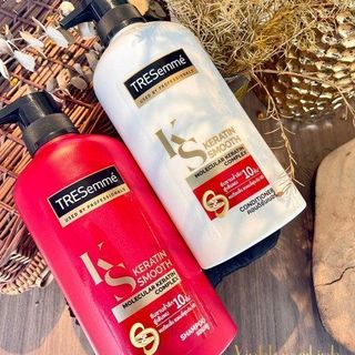 Dầu gội và dầu xả Tresemme Keratin Smooth 400ml Thái Lan-(Dầu gội và xả Tresemme Thái Lan màu đỏ suôn mềm mượt)