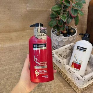 Dầu gội và dầu xả Tresemme Keratin Smooth 400ml Thái Lan-(Dầu gội và xả Tresemme Thái Lan màu đỏ suôn mềm mượt)