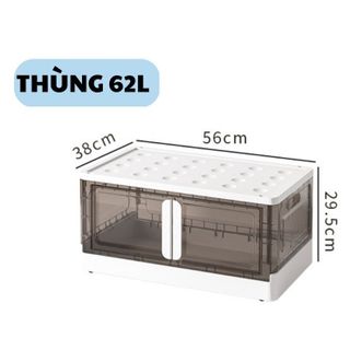 Hộp Đựng Đồ Gấp Gọn Đa Năng, Hộp Nhựa Tiện Dụng Có Cửa Nam Châm, Có Bánh Xe, Hộp Xếp Chồng Thành Tủ Nhiều Size