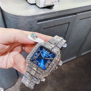 ĐỒNG HỒ NAM TRUNG CẤP CATI VUÔNG FULL HỘT 1