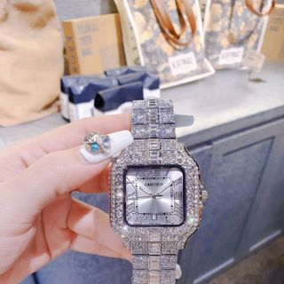 ĐỒNG HỒ NAM TRUNG CẤP CATI VUÔNG FULL HỘT 1