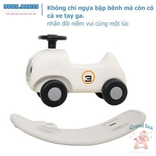 Xe Bập Bênh Cho Bé Kiêm Chòi Chân Cho Bé Hình Ô Tô Đẹp Mắt, Có Phát Nhạc, Vô Lăng Tiện Ích