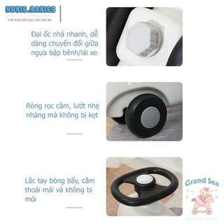 Xe Bập Bênh Cho Bé Kiêm Chòi Chân Cho Bé Hình Ô Tô Đẹp Mắt, Có Phát Nhạc, Vô Lăng Tiện Ích