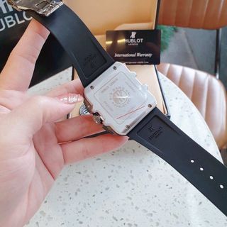 ĐỒNG HỒ NAM TRUNG CẤP HUB MẶT CHONOGRAP VUÔNG DÂY SILICON 2