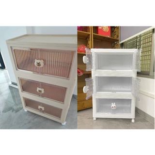 Tủ đựng đồ gấp gọn hoạt hình, ngang 60cm 3-5 Tầng, không cần lắp đặt, khả năng chịu tải mạnh, Có Thể Tách Dùng Riêng Lẽ