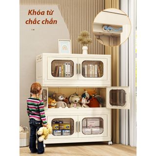 Tủ Nhựa Đồ Gấp Gọn Ngang 80cm, Tủ Đựng Quần Áo Đa Năng Dễ Dàng Lắp Ghép, Để Đồ Tiện Dụng, Tủ Để Đồ 4/5 Tầng