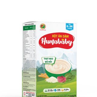 Bột ăn dặm HUMABABY vị Thịt Heo - Bó Xôi (Hộp 10 gói x 25g)