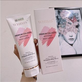 Kem Dưỡng Body WhisisPremium Collagen Whitening Body Lotion Dưỡng Trắng, Nâng Tone, Chống Nắng SPF50+ PA+200ml
