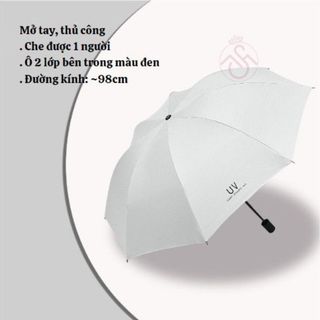 Ô dù che mưa đi nắng mở thủ công 8 nan chống UV cao cấp