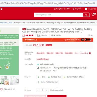 nước rửa chén EARTH CHOICE