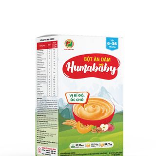 Bột ăn dặm HUMABABY vị Bí Đỏ - Óc Chó (Hộp 10 gói x 25g)